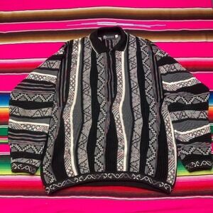VTG Tundra Canada Sweater Men's XLT 3D Knit Textured‎ Cosby Biggie Style Y2K